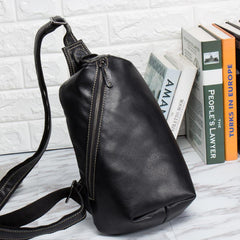 Leather Mens Cool Sling Bag Crossbody Bag Chest Bag for men