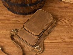 Leather Mens Cool Sling Bag Crossbody Bag Chest Bag for men