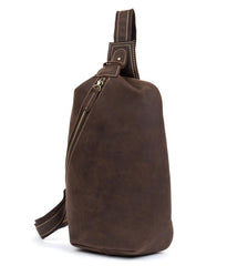 Leather Mens Cool Sling Bag Crossbody Bag Chest Bag for men