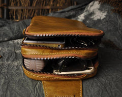 Leather Mens Cool Sling Bag Shoulder Sling Bag Chest Bag for men