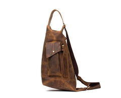 Leather Mens Cool Sling Bag Crossbody Bag Chest Bag for men