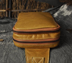Leather Mens Cool Sling Bag Shoulder Sling Bag Chest Bag for men