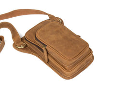 Leather Mens Cool Sling Bag Crossbody Bag Chest Bag for men