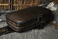 Leather Mens Cool Sling Bag Shoulder Sling Bag Chest Bag for men
