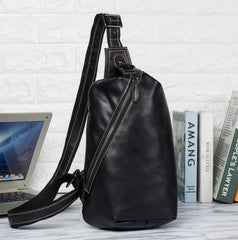 Leather Mens Cool Sling Bag Crossbody Bag Chest Bag for men