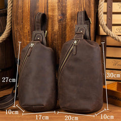 Leather Mens Cool Sling Bag Crossbody Bag Chest Bag for men