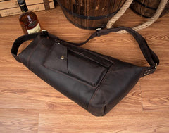 Leather Mens Cool Sling Bag Crossbody Bag Chest Bag for men