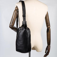 Leather Mens Cool Sling Bag Crossbody Bag Chest Bag for men