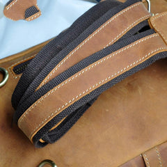 Cool Brown Leather Mens Cool Crossbody Pack Sling Bag Tan Leather Chest Bag for men