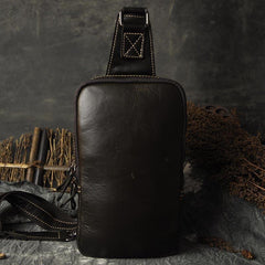 Leather Mens Cool Sling Bag Shoulder Sling Bag Chest Bag for men