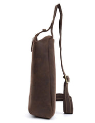 Leather Mens Cool Sling Bag Crossbody Bag Chest Bag for men