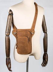 Leather Mens Cool Sling Bag Crossbody Bag Chest Bag for men