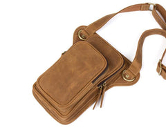 Leather Mens Cool Sling Bag Crossbody Bag Chest Bag for men