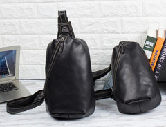 Leather Mens Cool Sling Bag Crossbody Bag Chest Bag for men
