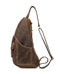 Leather Mens Cool Sling Bag Crossbody Bag Chest Bag for men