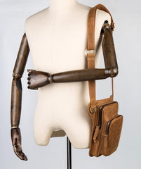 Leather Mens Cool Sling Bag Crossbody Bag Chest Bag for men