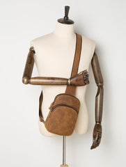 Leather Mens Cool Sling Bag Crossbody Bag Chest Bag for men