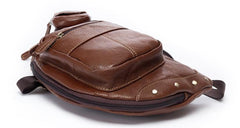 Leather Mens Cool Sling Bag Crossbody Bag Chest Bag for men