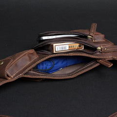 Leather Mens Cool Sling Bag Crossbody Bag Chest Bag for men