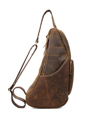 Leather Mens Cool Sling Bag Crossbody Bag Chest Bag for men