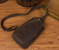 Leather Mens Cool Sling Bag Crossbody Bag Chest Bag for men