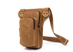 Leather Mens Cool Sling Bag Crossbody Bag Chest Bag for men