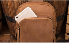 Leather Mens Cool Sling Bag Crossbody Bag Chest Bag for men