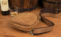 Leather Mens Cool Sling Bag Crossbody Bag Chest Bag for men