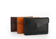 Leather Mens Envelope Front Pocket Wallet Card Wallet Cool Small Change Wallet for Men