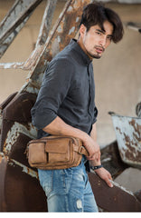 Leather Mens FANNY PACK MENS WAIST BAG HIP PACK BELT BAG FOR MEN