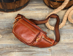 Leather Mens Fanny Pack Waist Bag Hip Pack Belt Bag Bumbag for Men
