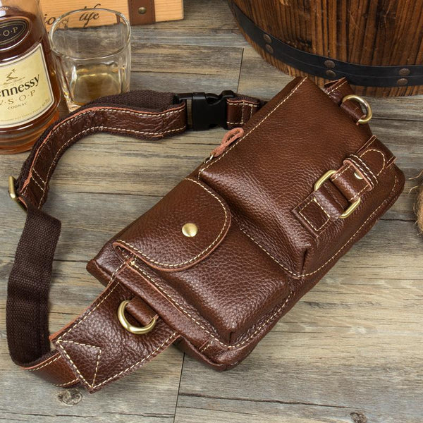 Leather Mens Fanny Pack Waist Bag Hip Pack Belt Bag Bumbag for Men MSG01881019