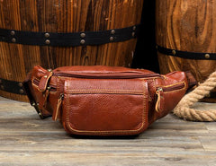 Leather Mens Fanny Pack Waist Bag Hip Pack Belt Bag Bumbag for Men