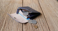 Leather Mens Front Pocket Wallet Card Wallets Slim Small Change Wallets for Men