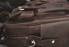 Vintage Leather Mens Large Briefcase Travel Bag Large Business Bag for men