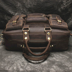 Vintage Leather Mens Large Briefcase Travel Bag Large Business Bag for men