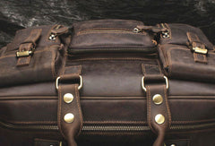 Vintage Leather Mens Large Briefcase Travel Bag Large Business Bag for men