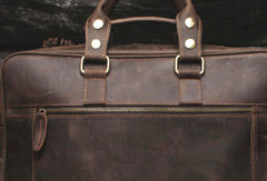Vintage Leather Mens Large Briefcase Travel Bag Large Business Bag for men