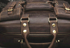 Vintage Leather Mens Large Briefcase Travel Bag Large Business Bag for men