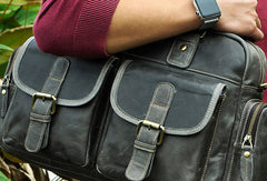Leather Mens Messenger Bag Travel Bag Shoulder Bag Business Bag for men