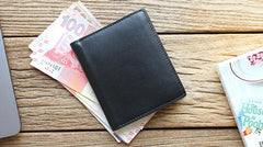 Leather Mens Slim Bifold Small Wallet Front Pocket Wallet billfold Small Wallet for Men