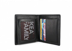 Leather Mens Slim Bifold Small Wallet Front Pocket Wallet billfold Small Wallet for Men