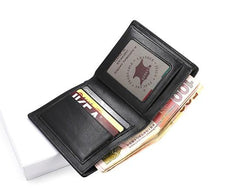 Leather Mens Slim Bifold Small Wallet Front Pocket Wallet billfold Small Wallet for Men