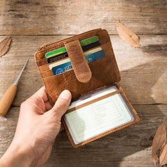 Leather Mens Slim Card Holder Front Pocket Wallet Card Wallets for Men