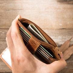 Leather Mens Slim Card Holder Front Pocket Wallet Card Wallets for Men
