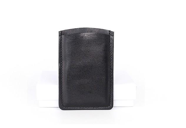 Leather Mens Slim Card Wallet Front Pocket Wallet Small Change Wallets for Men
