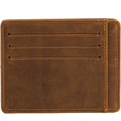 Leather Mens Slim Cards Holder Front Pocket Wallets Card Wallet for Men