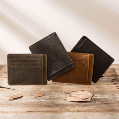 Leather Mens Slim Cards Holder Front Pocket Wallets Card Wallet for Men