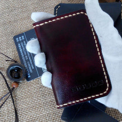 Leather Mens Slim Front Pocket Bifold Small Wallets Card Wallet for Men