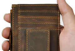 Leather Mens Wallet Cool Slim Front Pocket Wallet Money Clip for Men